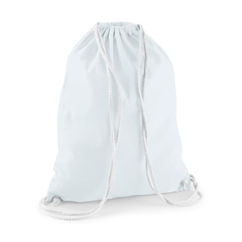 minimutz Turnbeutel Baumwolle zum Zuziehen - Schuhbeutel zum Bemalen Bedrucken - Sportbeutel Gymbag Jute Rucksack (pastellblau) von minimutz