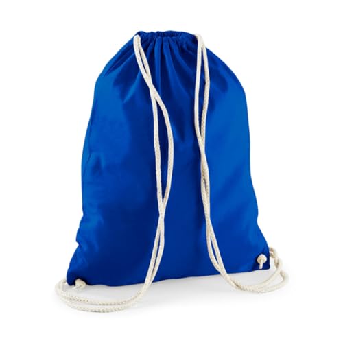 minimutz Turnbeutel Baumwolle zum Zuziehen - Schuhbeutel zum Bemalen Bedrucken - Sportbeutel Gymbag Jute Rucksack (royalblau) von minimutz