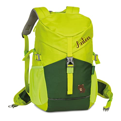 minimutz Wander-Rucksack Kinder | Kinderrucksack Outdoor mit Name | Personalisierter Rucksack Mädchen Jungen mit Bär | Reise-Rucksack recycelt ab 3 Jahren von minimutz