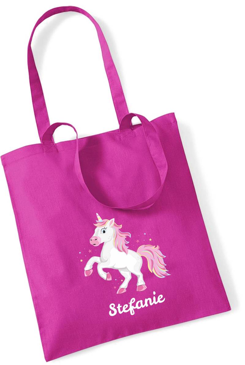 Jutebeutel Einhorn Mit Eigenem Namen Bedruckt | Große Stofftasche Baumwolle Unicorn Personalisierter Kitabeutel Wechselwäsche Mädchen von minimutzShop