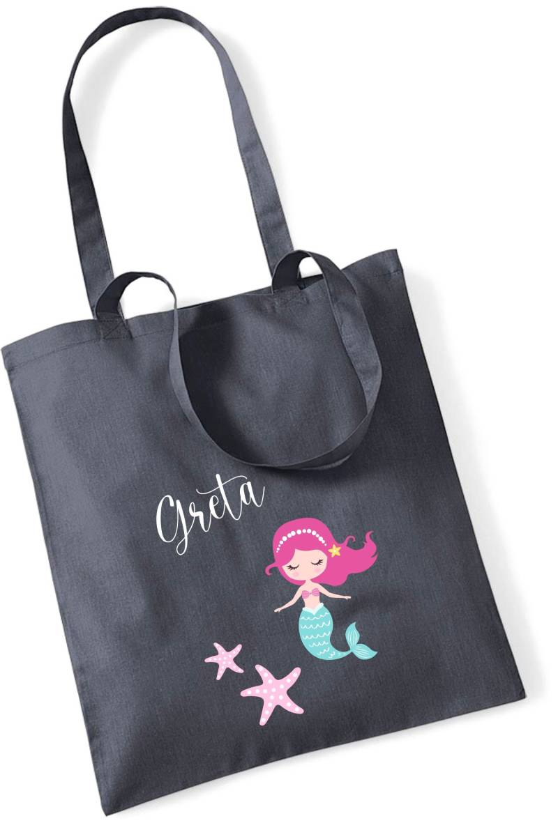 Jutebeutel Meerjungfrau Mit Eigenem Namen Bedruckt | Große Stofftasche Baumwolle Mädchen Personalisierter Kitabeutel Für Wechselwäsche von minimutzShop