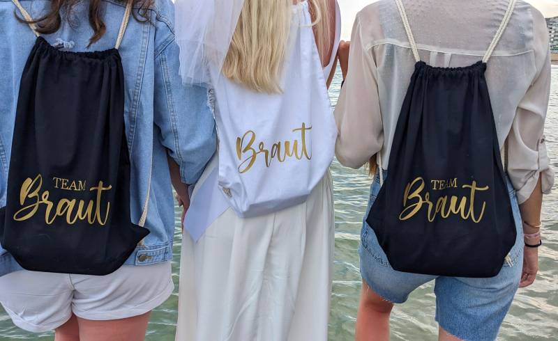 Turnbeutel Jga Team Braut Zum Zuziehen | Stoffbeutel Baumwolle Mit Kordel Jutebeutel Für Junggesellinnenabschied Accessoire Überraschung von minimutzShop