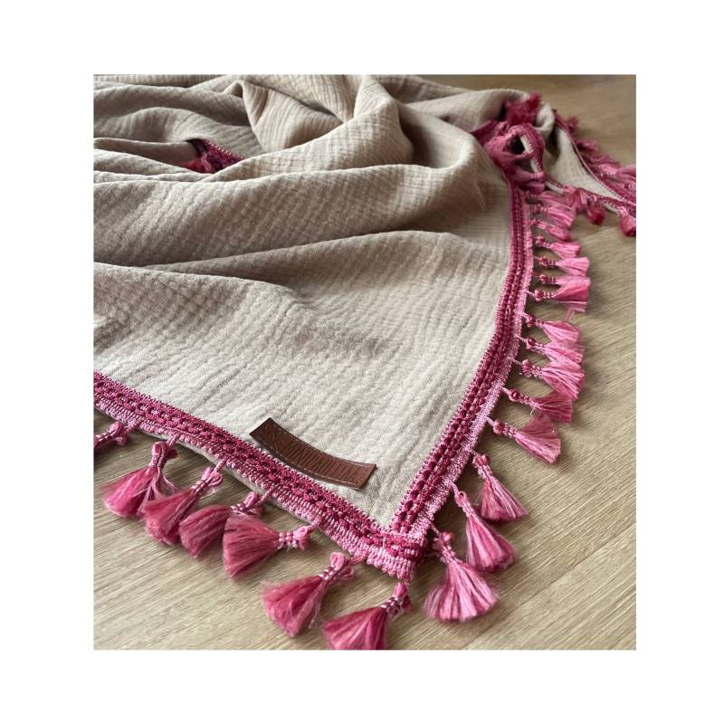 Musselintuch Boho Quasten Musselintuch Boho Quasten von minipaulitaa