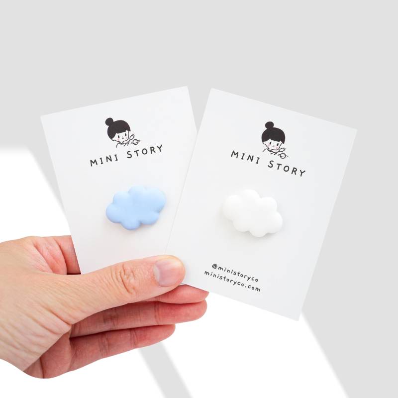 Brosche | Wetter Accessoire Niedliche Wolken Anstecknadel Wolke Accessoires Weiße Auf Der von ministoryco