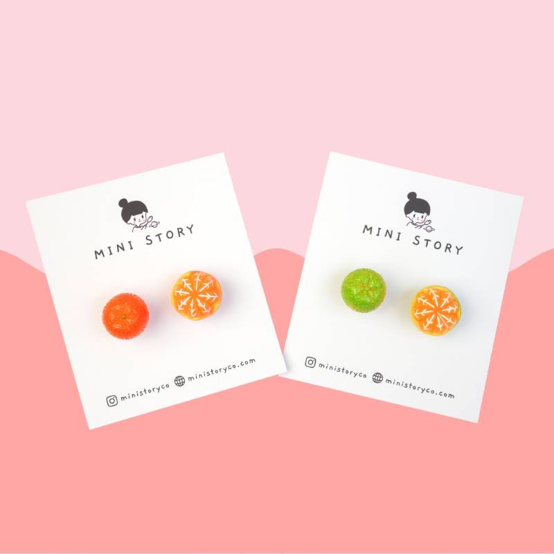 Mandarinen Brosche | Geschälte Orange Pin Clementine Mandarine Miniatur Zitrusfrüchte Niedliche Anstecknadel von ministoryco