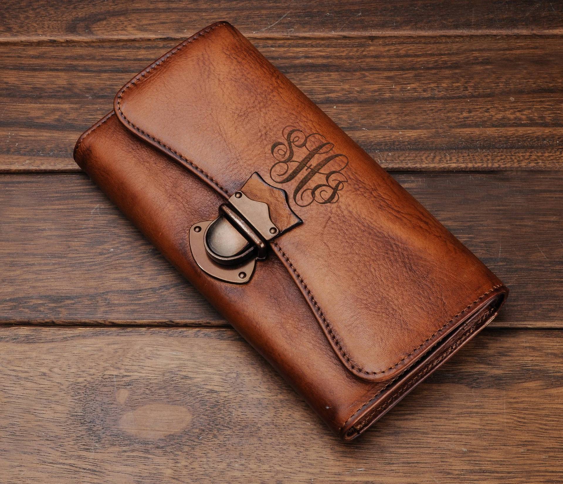 Personalisiertes Damen Portemonnaie Clutch Personalisierte Monogrammierte Brautjungfern Geschenk Mutter Geldbörse Freundin von minjing