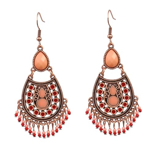 minkissy Ohrringe Modeschmuck Für Damen -ohrringe Mit Metallfransen Und Katzenauge-anhänger Ohrhänger Modisch Für Jeden Anlass von minkissy