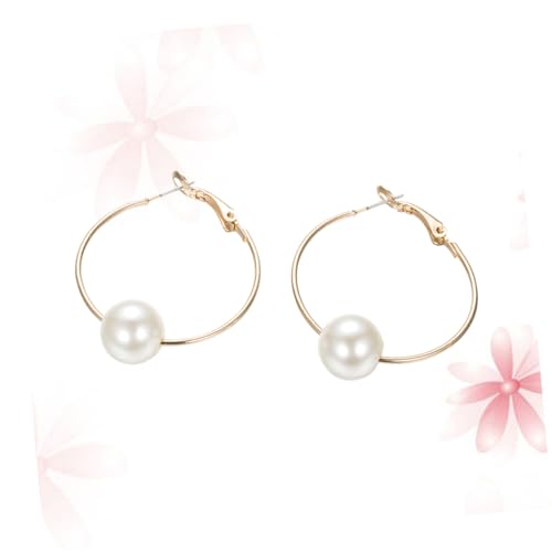 1 Paar Damen Ohrringe Große Perlen Ohrschmuck Accessoires für Besondere Anlässe Stilvolle Zeitlose Ohrringe Muschelperlen Sterling Wie Weihnachten oder Valentinstag von minkissy