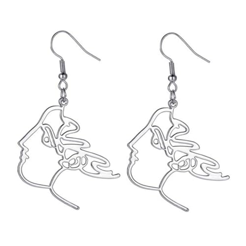 1 Paar Hollow Geometric Ohrringe für Damen Leichte Tropfenohrringe im Einzigartigen Frauenprofil Design für Besondere Anlässe Wie Weihnachten Geburtstage von minkissy