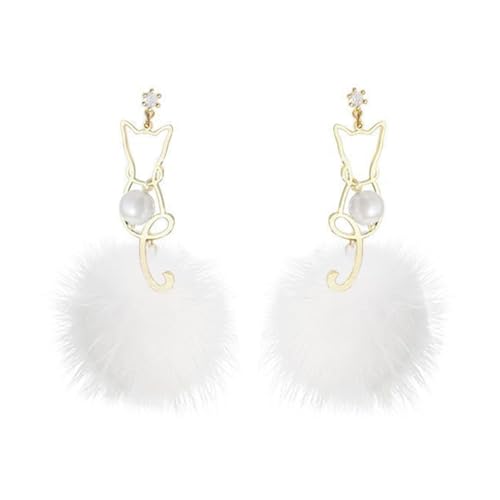 minkissy Katzen Pom Pom Ohrringe Für Damen Kunstfell Ohrhänger Mit S925 Silberstift Baumelnde Puff Ball Ohrringe Für Herbst/winter Süße Katzenohrringe Geschenkidee Für Mädchen Und minkissy Katzen Pom Pom Ohrringe Für Damen Kunstfell Ohrhänger Mit S925 Silberstift Baumelnde Puff Ball Ohrringe Für Herbst/winter Süße Katzenohrringe Geschenkidee Für Mädchen Und von minkissy