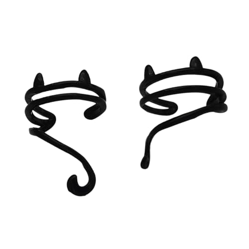 minkissy Hollow Cat Tail Ear Clips Silber Ohrstecker Für Frauen Hypoallergene Bequeme Und Kreative Ohrringe Schwarz Perfektes Für Jeden Anlass von minkissy