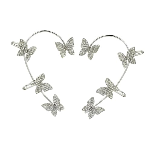 1 Paar Ohrringe Piercing Ohrklemmen mit Quasten für Frauen Funkelnde Rhinestone Ohrringe von minkissy