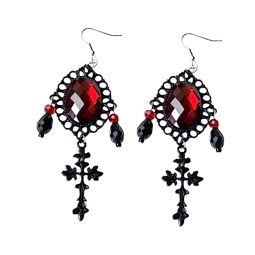1 Paar Schwarze Gothic Ohrringe mit Damen Ohrringe für Halloween Dangle für Besondere Anlässe von minkissy