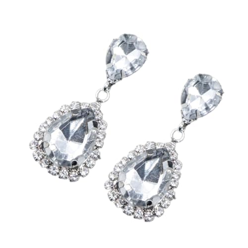 1 Paar Strass-Ohrringe Tränenohrringe Nieten Einzigartige Ohrringe Dame Ohrschmuck Strass-Anhänger Ohrhänger für Damen Silber 1 Paar Strass-Ohrringe Tränenohrringe Nieten Einzigartige Ohrringe Dame Ohrschmuck Strass-Anhänger Ohrhänger für Damen Silber von minkissy