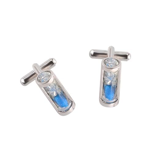 1 Paar Stylische Herren Manschettenknöpfe die Sanduhr Blauem Hemdmanschetten für Besondere Anlässe Langlebig Tragbar Perfektes für Geburtstage Hochzeiten von minkissy