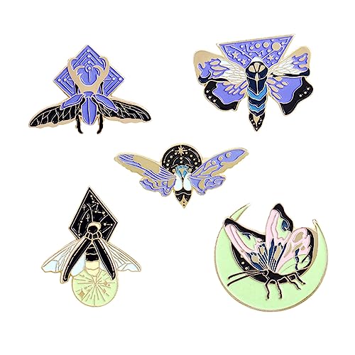 minkissy 5 Stücke Leuchtende Cartoon Brosche Legierung Brosche für Damen Kreative Motive Sicher und für Alltag Kleidungsaccessoire Anstecknadel mit Handwerkskunst von minkissy
