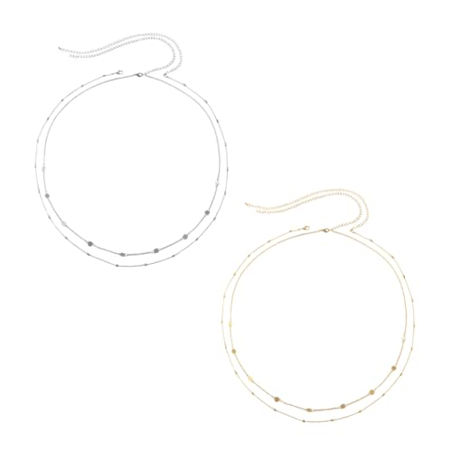 1 Satz Taillenkette Für Damen Verstellbare Bauch Körperkette Eleganter Schmuck Für Partys Festivals Glänzende Designs Vielseitig Kombinierbar 2 Stück von minkissy