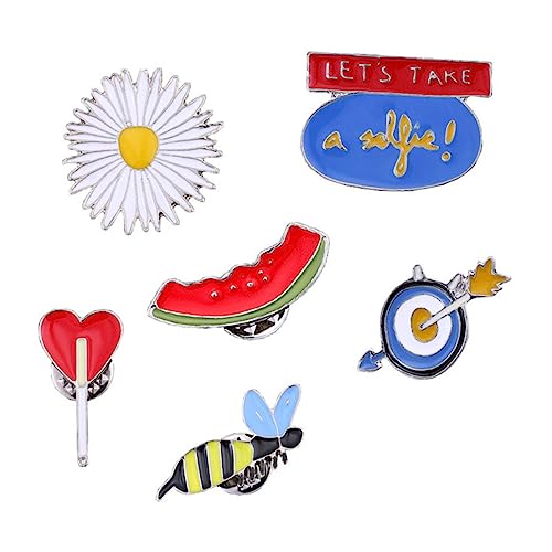 1 Satz Teiliges Cartoon Broschen Kleine Biene Daisy Herz Wassermelone Niedliche Anstecknadel Legierung Für Kleidung Taschen Hüte Schals Für Besondere Anlässe 6 Stück von minkissy