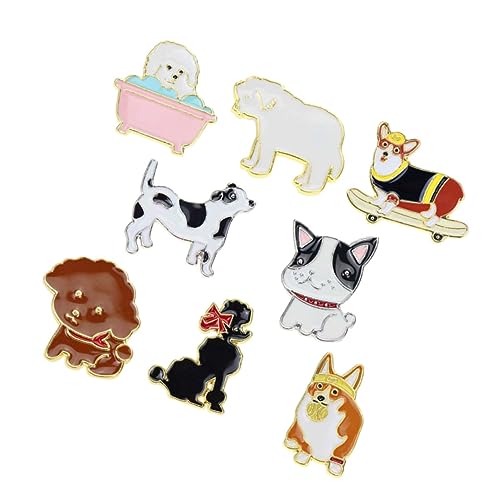 1 Satz Teiliges Cartoon Hund Broschen Niedliche Anstecknadeln Für Kleidung Taschen Hüte Schals Kreative Designs Für Erwachsene Robustes Material 8 Stück von minkissy
