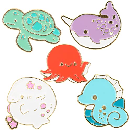 1 Satz Teiliges Cartoon Tier Broschen Niedliche Meeresbewohner Anstecker Für Kleidung Taschen Hüte Dekoration Für Besondere Anlässe 5 Stück von minkissy