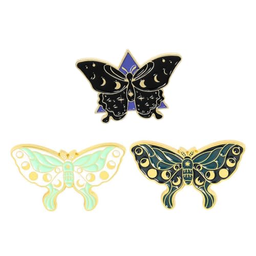 minkissy 3 Stücke Schmetterling Brosche Reversbrosche Legierung Farbenfrohe Anstecknadel für Kleidung Hut und Taschen Süßes Design für Damen und Kinder von minkissy