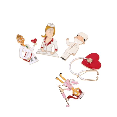 minkissy 5 Stücke Krankenschwester Brosche Pins Medizinisches Gerät Kleidung Tasche Arzt Brosche Medizinische Schmuck Für Frauen Männer von minkissy