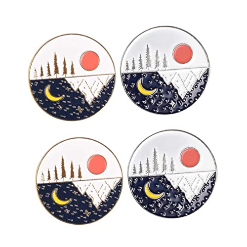 minkissy 4stücke Sonnenmond-brosche Aus Legierung Brustnadel Im Sonnenmond-design Damenbrosche Und Mädchenbrosche Elegantes Kleidungsdekor Für Taschen Pullovern Kleider Anzüge Hemden von minkissy