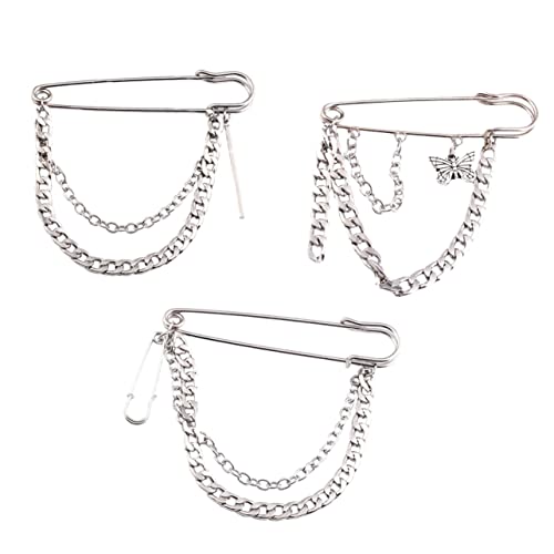 1 Satz Teiliges Retro Broschen Ketten Anstecknadel Stilvolle Kleidung Corsage Für Gelegenheiten Hip Hop Inspiriertes Design Elegant 3 Stück von minkissy