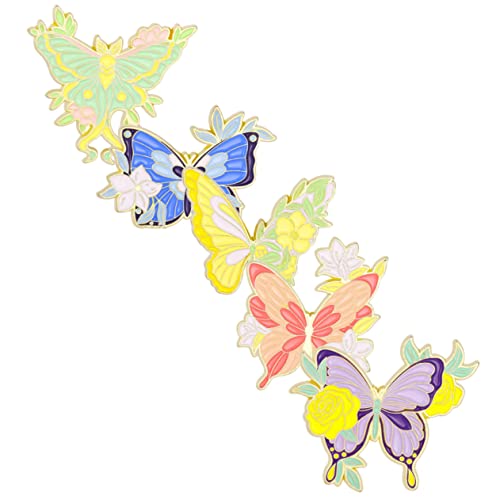 minkissy 5 Stück Bunte Schmetterlings Broschen für Damen Cartoon Schal Schnalle Legierung Anstecker für Kleidung Taschen und Hüte Broschennadeln für Mädchen und Frauen von minkissy
