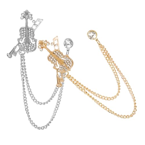 minkissy 2stücke Geigenbrosche Detaillierter Verarbeitung Als Anstecknadel Für Kleidung Schals Und Hüte Dekorative Brosche Für Damen von minkissy