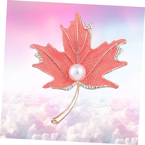 1 Stück Brosche Ahornblattform mit Perlenbesatz Eleganter Brustpin für Damen Kleidung Accessoires von minkissy