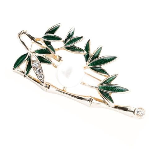 1 Stück Stylische Brosche Bambus mit Perlen Anstecknadel für Frauen Schal Corsage Perfektes Accessoire für Verschiedene Outfits von minkissy