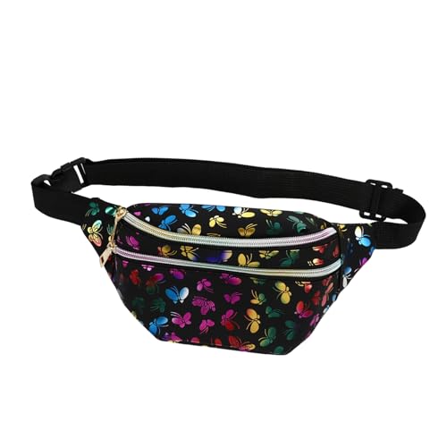 minkissy Modische Hüfttasche Damen Aus Pu Und Stoff Leichte Trendige Schultertasche Für Reisen Shopping Und Freizeit Stylische Brusttasche Für Mädchen Mit Reißverschluss Und von minkissy