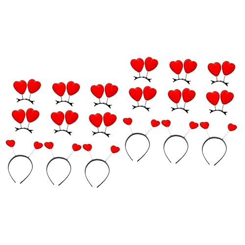 18 Stk Hochzeit Herz Stirnband Liebe Herzform Kopfschmuck Herz-Bopper-Stirnband rotes herz haarband Tiara Haarbänder Stirnbänder schöne Kopfbedeckung Herzförmig Haarnadel Popper von minkissy