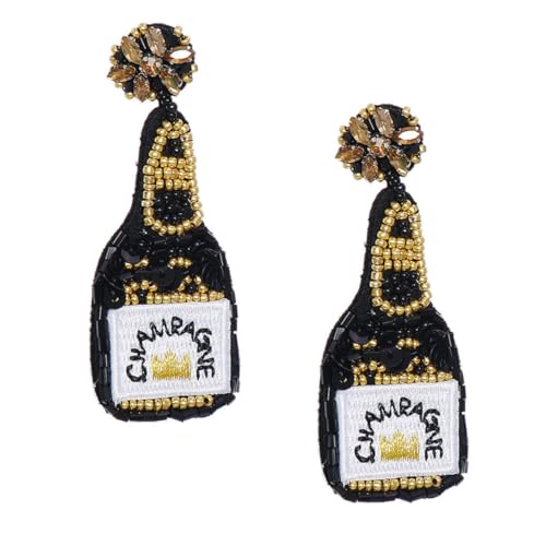 minkissy Weinflaschenohrringe Mit Perlen Und Pailletten Vintage Damenohrringe Als Schmuck Für Besondere Anlässe von minkissy