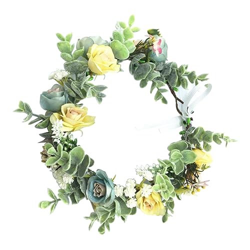 1stk Hochzeit Blumen Stirnband Hochzeit Blumen Haarband Haarschmuck Hochzeit Blumenstirnband Kranz Stirnband Blumenhaar-accessoire Blumenhaarkranz Zubehör Die Blumen Braut von minkissy