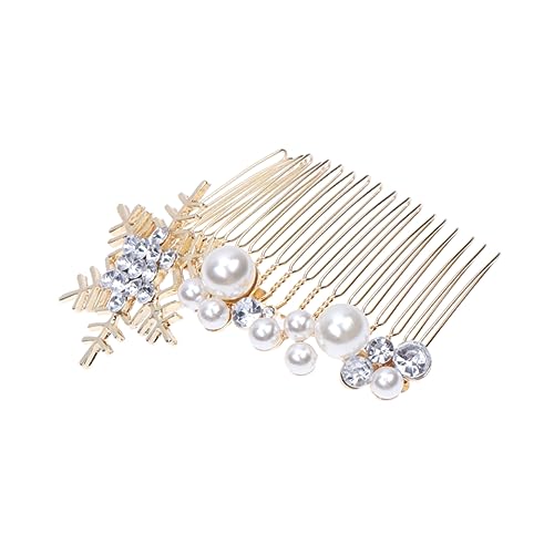 1stk Hochzeitsperle Kopfbedeckung Kristall-haarkamm Haarkamm Aus Legierung Hochzeit Haarspange Pin Legierung Haarkamm Hochzeit Side Comb Perlendekor Braut Schmuck Hochzeitskleid von minkissy