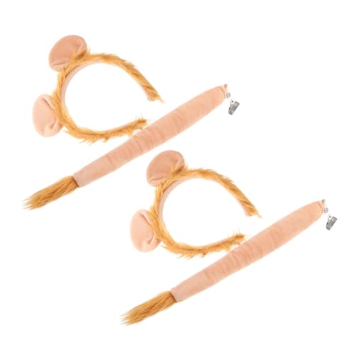 minkissy Tierohr-stirnband Löwenschwanz-set Party-requisite 2 Stück Löwenkostüm-zubehör von minkissy