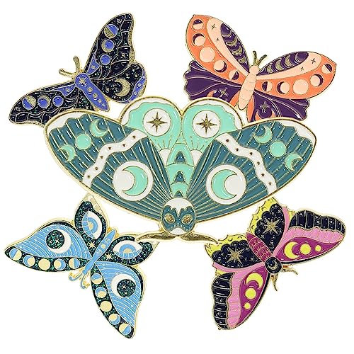 2 Sätze Schmetterlinge Emaille Broschen Retro Anstecknadeln Für Rucksäcke Metallpins Für Kleidung Accessoires Elegantes Für Freunde Familie 5 Stück * 2 von minkissy