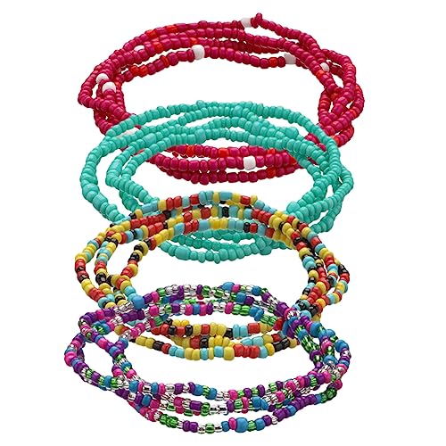 2 Sätze Teiliges Bauchketten Perlen Elastische Taillenkette Für Frauen Modischer Sommer Strand Schmuck Vielseitig Tragbar Halskette Oder Armband 4 Stücke * 2 von minkissy