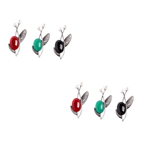 2 Sätze Vintage Broschen Legierung Mit Natürlichem Anstecknadeln Für Damen Retro Kleidungsschmuck Für Kleider Jacken 3 Stück * 2 von minkissy