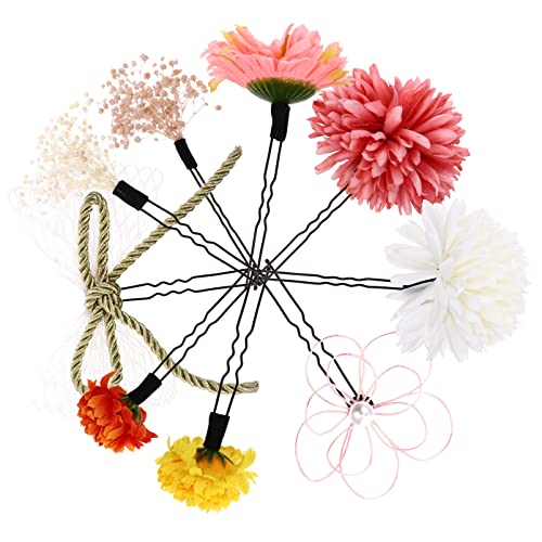 2 Sets Kopfbedeckungen Haarnadel Hanfu Haarschmuck Seide Haarnadeln Dekorative Haarnadel Haarspangen für Frauen Kimono Haarschmuck u Mädchen Kunststoff Japan Braut von minkissy