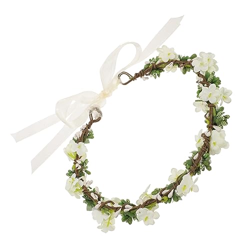 2 Stück Braut Kopfschmuck für Hochzeit Braut Kopfschmuck Hochzeit Stirnband Mädchen Stirnbänder Hochzeit Haarband Blumenkrone Stirnband Kranz Kopfbedeckung Blumen Meer Haarmaske von minkissy