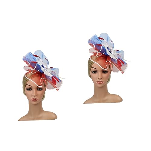 2 Stück Damen Fascinator Hut Braut Stirnband Braut Kopfschmuck Fascinator Hut Hüte für Frauen Tiaras für Frauen Hut Haarband Stirnband Haar Hoop Top Hut von minkissy