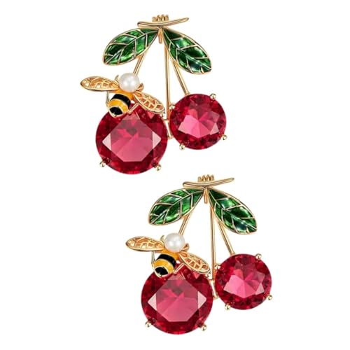 2 Stück Kreative Bienen Brosche Dekorative Brosche für Kleidung Pullover Schals Glänzend Robust für Frauen zu Geburtstagen Valentinstag von minkissy