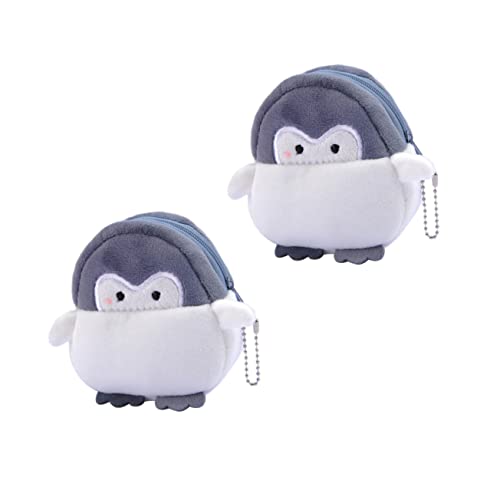 2 Stück Niedliche Pinguin Münzbeutel Plüsch Taschen für Lippenstifte Mini Geldbörsen Reisen Schule von minkissy