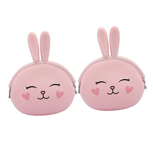 minkissy 2stücke Kleines Portemonnaie in Rosa Mit Münzbörse Geldbeutel Für Damen Wechseltasche Aus Hochwertigem Silikon Leicht Tragbar Für Kleingeld Scheine Und Schlüssel von minkissy