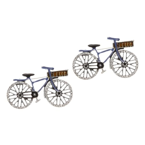 2 Stück Retro Fahrrad Brosche mit Metall Anstecknadel Vintage Fahrrad Schmuck für Besondere Anlässe Geschenkidee für Hochzeit von minkissy