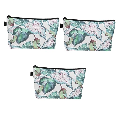 3st Digitaldruck-blumen-pflanzen-kupplungs-aufbewahrungs-wasserdichte Tragbare Reise-kosmetiktasche Aufbewahrungstasche Toilettenartikel Mini Fräulein Polyester von minkissy