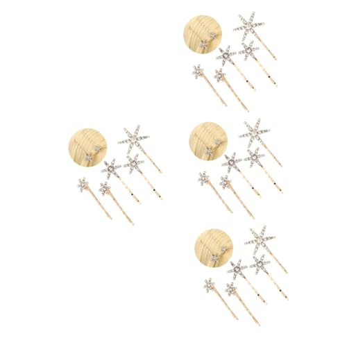 20 Stk Galaxie-strass-haarspange Haarnadeln Mit Strasssternen Star-accessoires Party-haare Stern-haarnadeln Stern Haarspangen Silber Stern Haarnadeln Legierung Bobby Braut Mädchen von minkissy